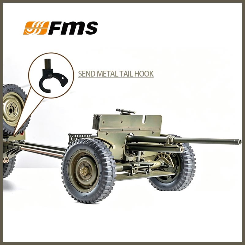 Rc Jeep Hobby - FMS 1/12 C1336 M3 Antitankkanon Aanhangwagen