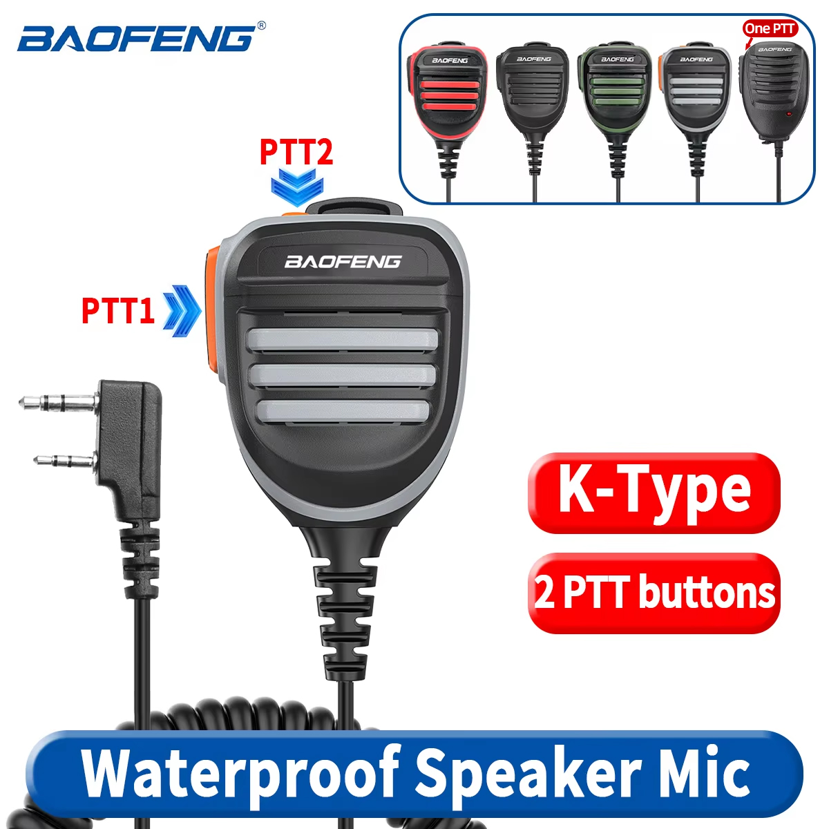 Rc Drift Car Brushless - BaoFeng BF-780 2-pins PTT waterdichte luidsprekermicrofoon