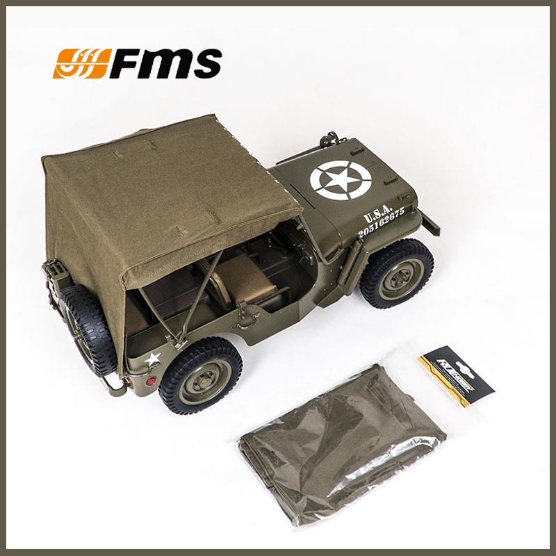 Rc Jeep Hobby - FMS 1/12 C1167 Canvas Dak Voor
