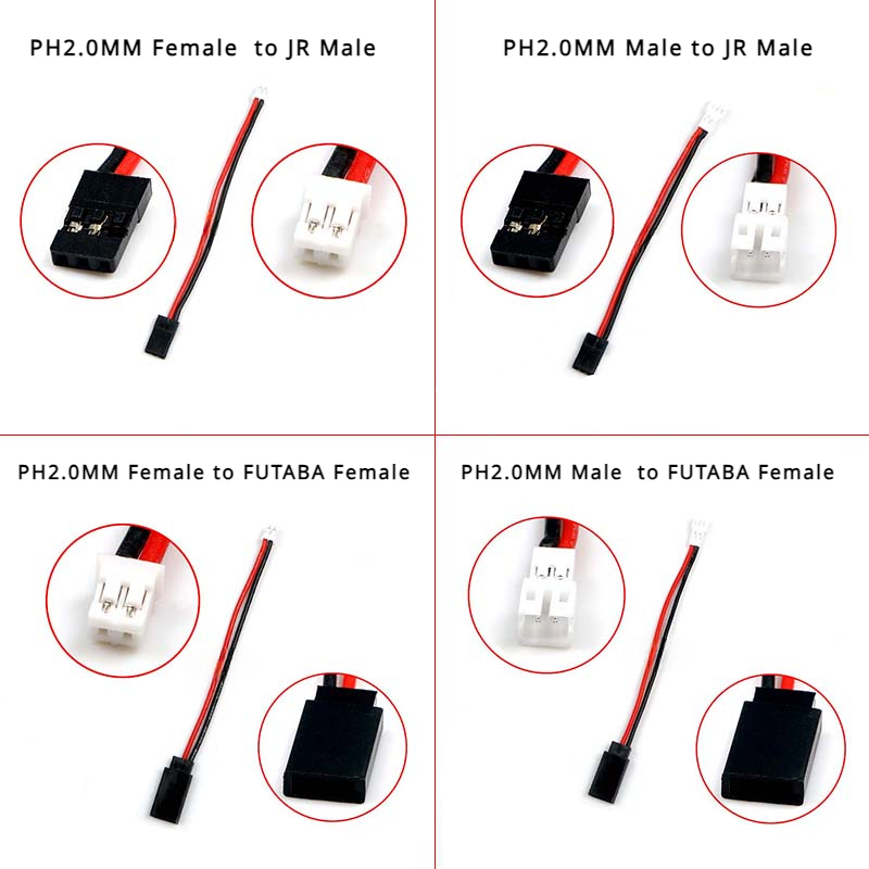 Rc Hobby Grade - 1/5/10 Stks/partij Ph2.0 Mannelijk/Vrouwelijk Naar Jr/Futaba