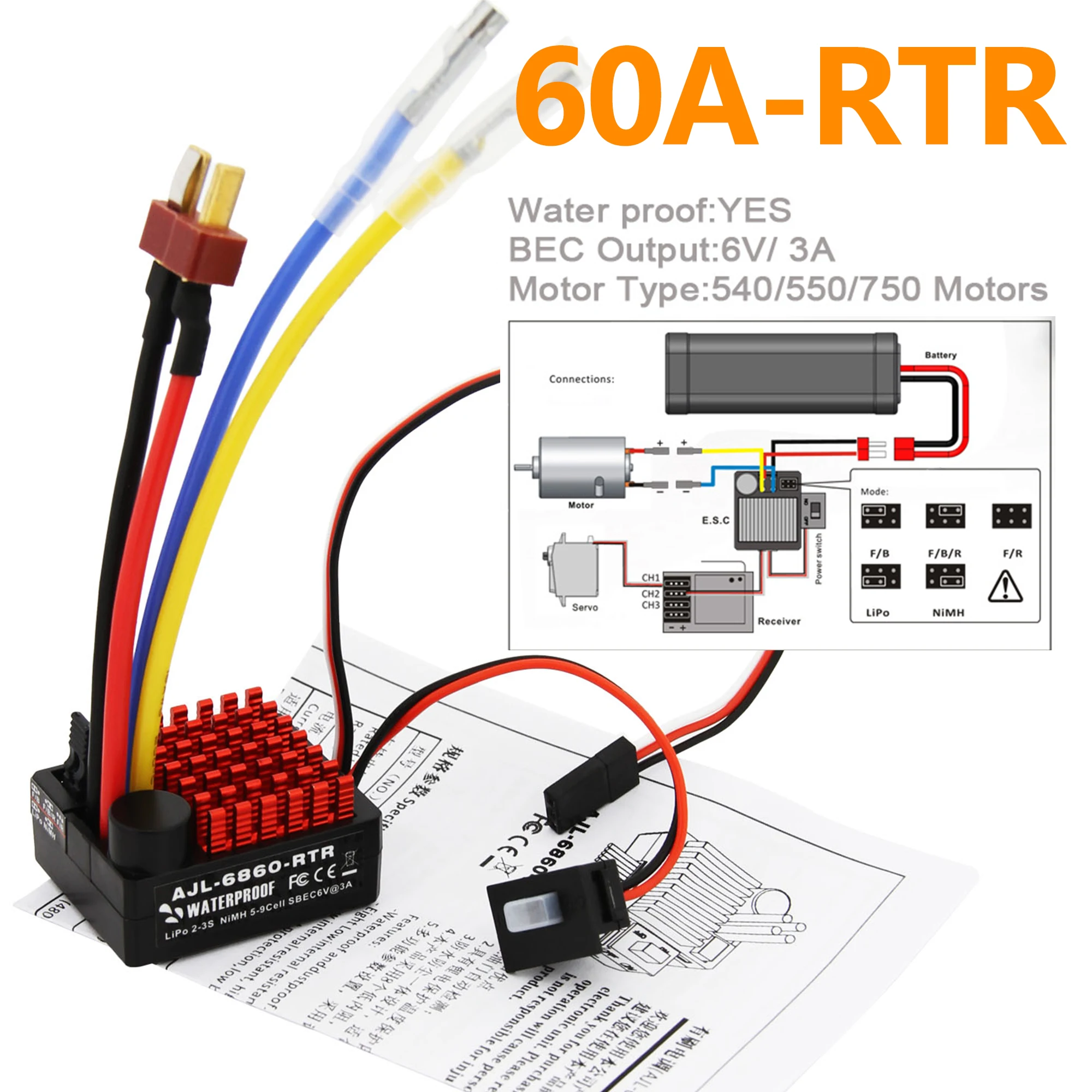 540/550/750 Motoren Waterdicht - Esc Waterproof 60A recensie en prijs