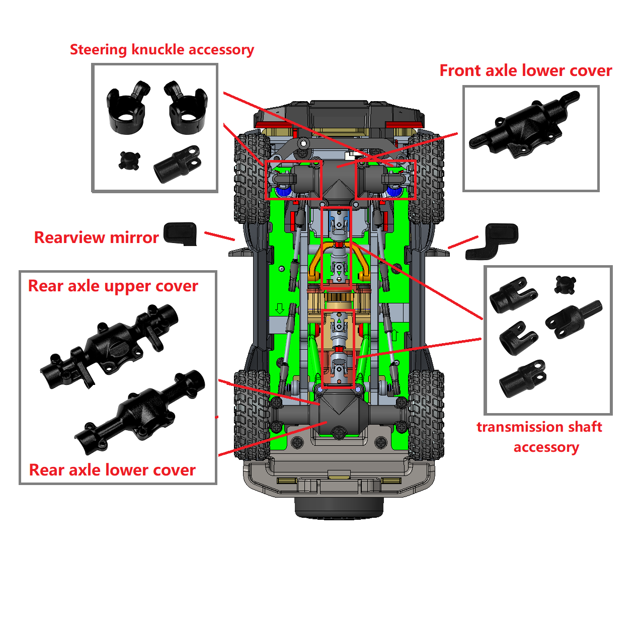 LDARC transmissieas aandrijfas - Rc Drift Car Brushless recensie en prijs