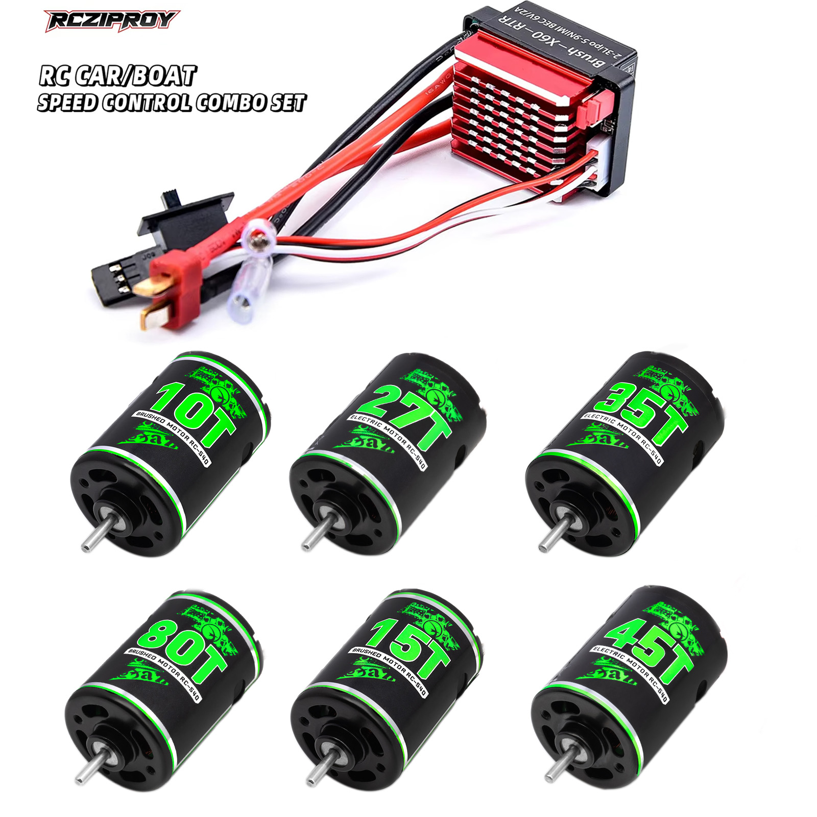 RC 540 10T-80T waterdichte geb - Esc Waterproof 60A recensie en prijs